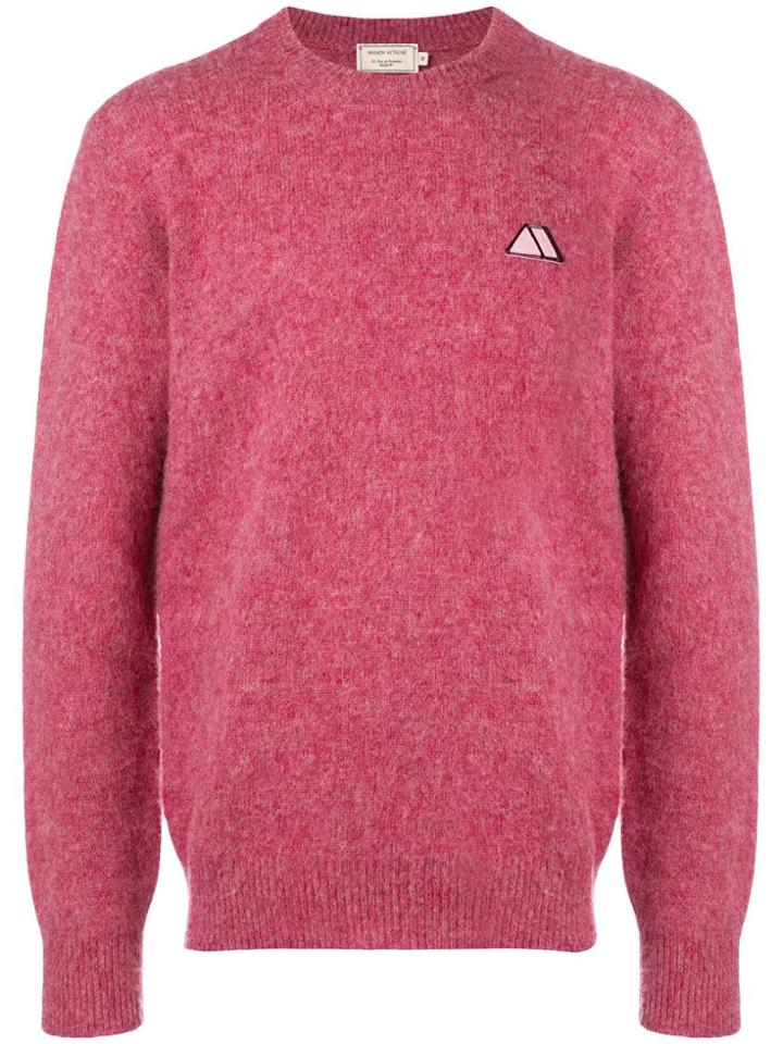 Maison Kitsuné Brushed Pullover - Pink & Purple