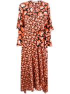 Dvf Diane Von Furstenberg Floral Print Wrap Dress - Black