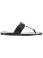 Gucci Double G Thong Sandals - Black
