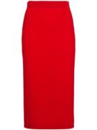 Roland Mouret Wool Arreton Pencil Skirt - Red