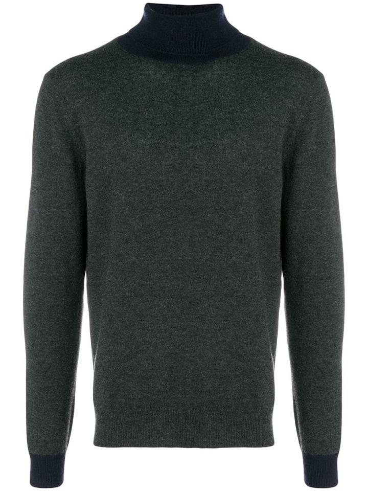 Altea Two-tone Turtleneck Sweater - Grey