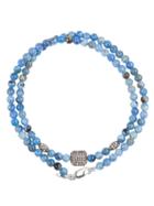 Catherine Michiels Crystal Square Beaded Necklace - Blue