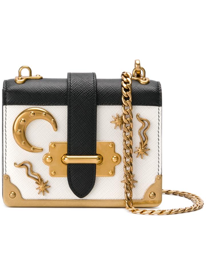 Prada Micro Cahier Stud Bag - White