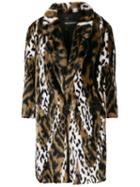 Neil Barrett Leopard Faux-fur Coat - Brown
