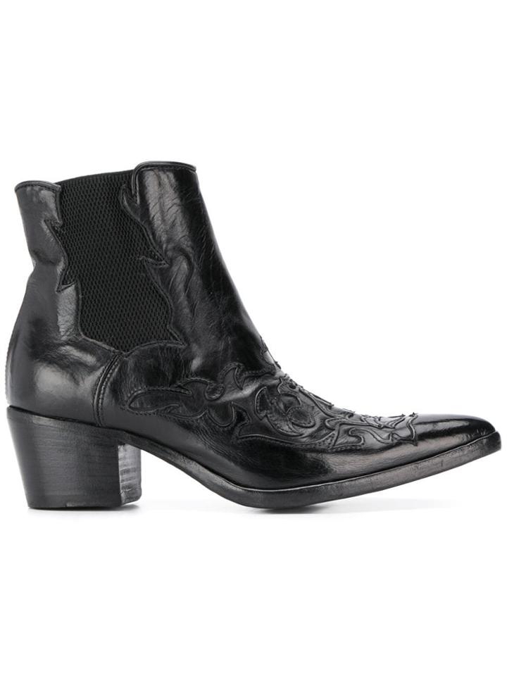 Alberto Fasciani Western Ankle Boots - Black