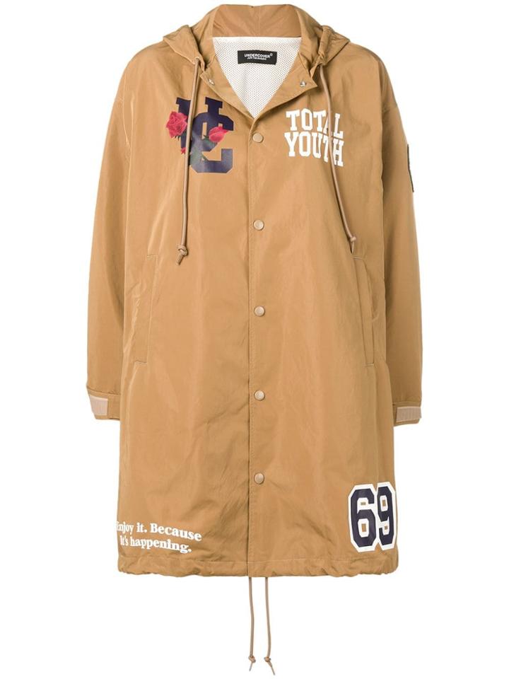 Undercover Printed Hooded Raincoat - Nude & Neutrals