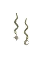 Roberto Cavalli Mismatched Serpent Earrings, Women's, Metallic