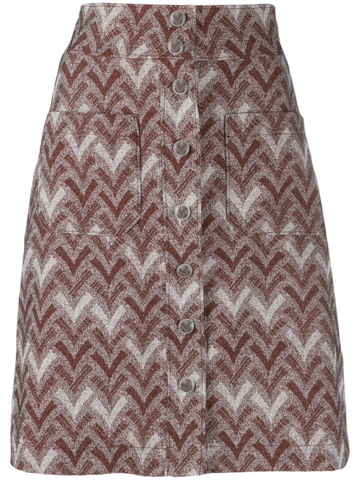 Acne Studios Straight Jacquard Skirt - Red