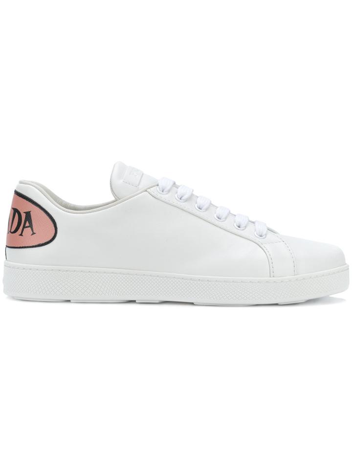 Prada Speech Bubble Print Sneakers - White