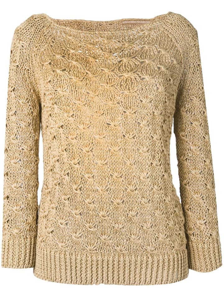 Ermanno Scervino Boat Neck Knitted Jumper - Neutrals