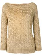 Ermanno Scervino Boat Neck Knitted Jumper - Neutrals