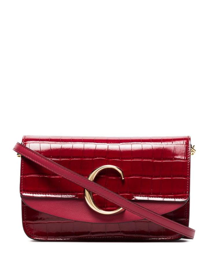 Chloé C-embellished Shoulder Bag - Red