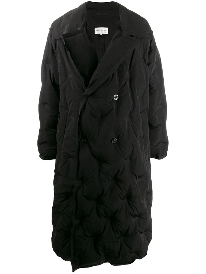 Maison Margiela Oversized Quilted Trench Coat - Black