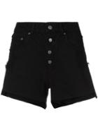 Anine Bing - High-waisted Denim Shorts - Women - Cotton - M, Black, Cotton