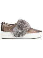 Michael Michael Kors Maven Fur-trimmed Sneakers - Yellow & Orange