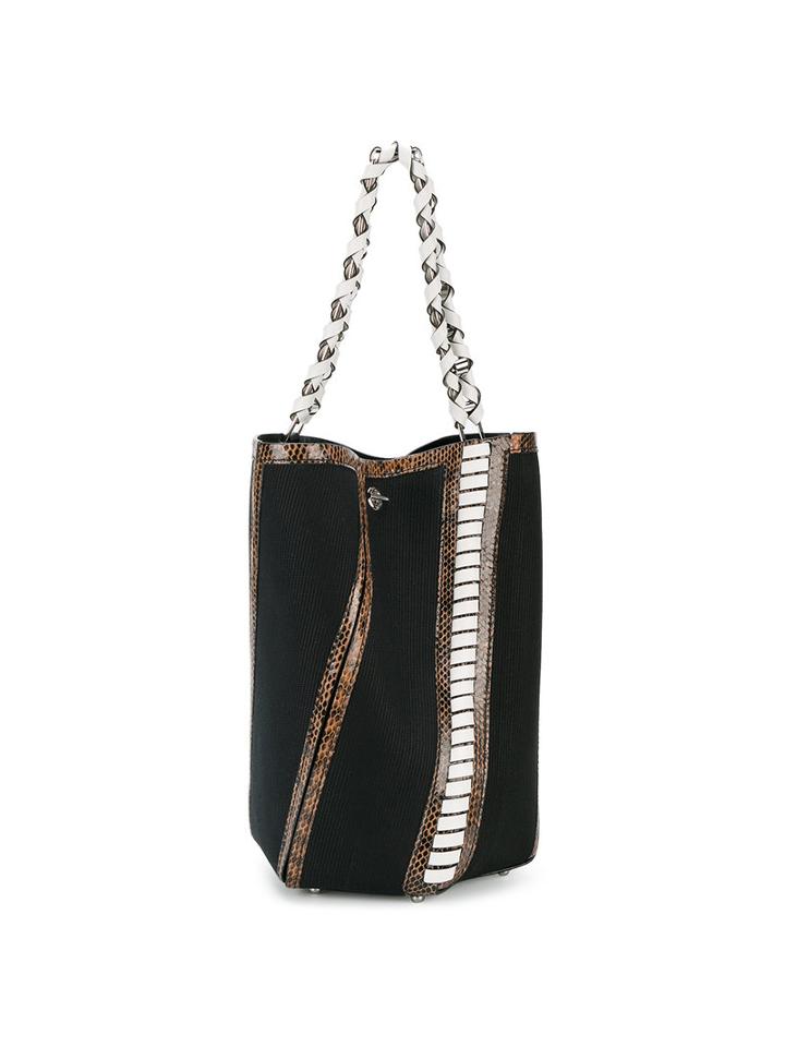 Proenza Schouler Python Embossed Bucket Bag, Black, Leather/cotton