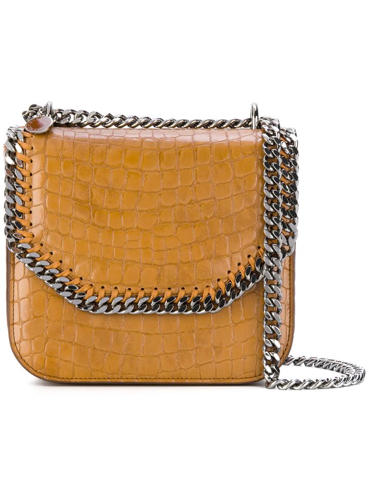 Stella Mccartney Crocodile-embossed Falabella Box Shoulder Bag - Brown