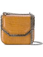 Stella Mccartney Crocodile-embossed Falabella Box Shoulder Bag - Brown