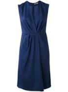Cacharel - V-neck Dress - Women - Silk - 36, Blue, Silk
