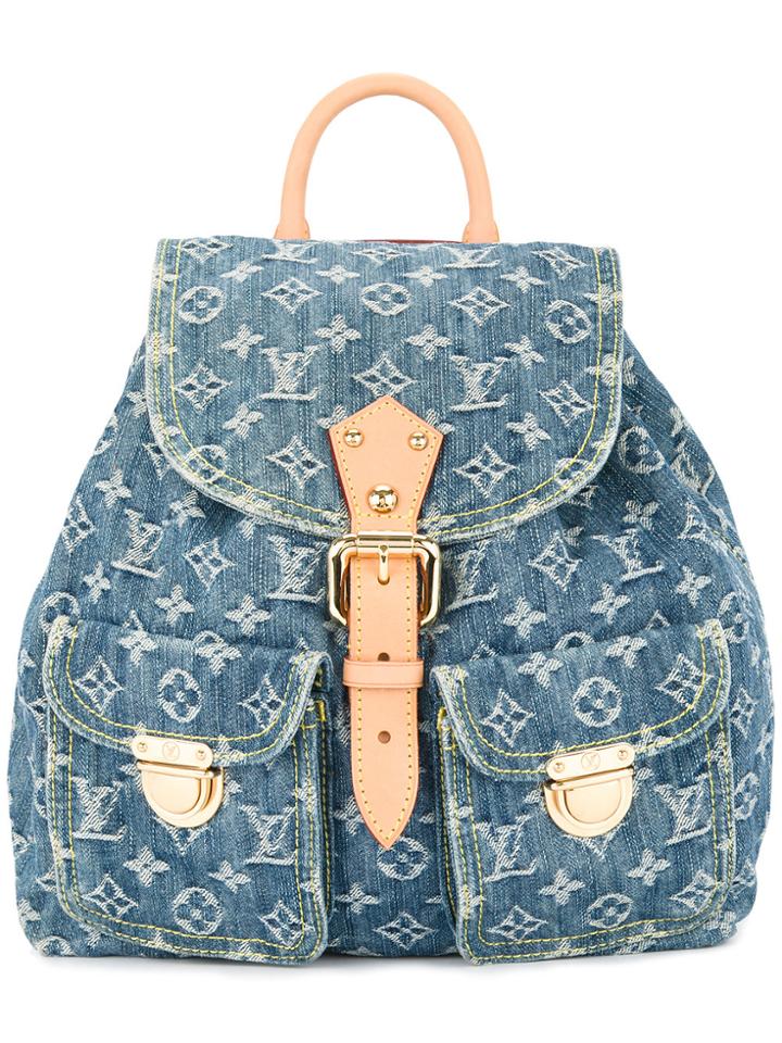 Louis Vuitton Vintage Denim Monogram Backpack - Blue