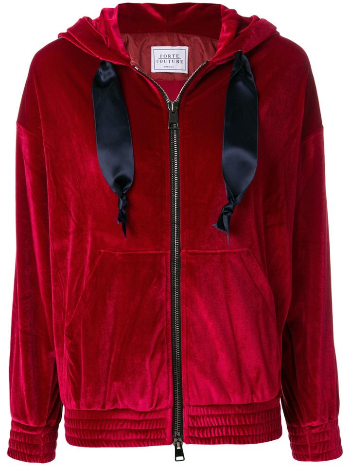 Forte Couture Zipped Hoodie - Red