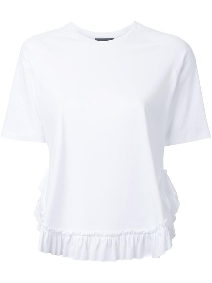 Simone Rocha Ruffled Hem T-shirt, Women's, Size: Medium, White, Cotton