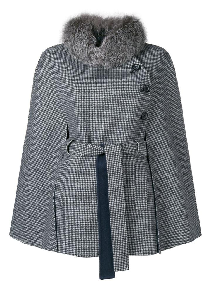 Liska Houndstooth Patterned Jacket - Black