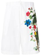 Dsquared2 Floral And Bird Print Shorts - White