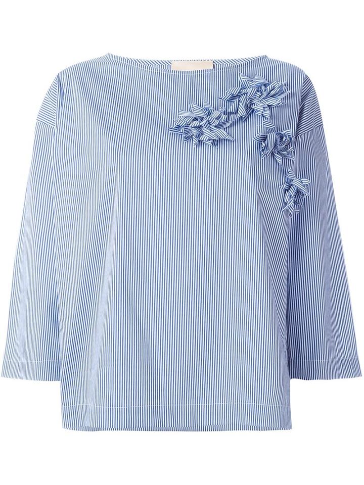 Erika Cavallini 'fern' Blouse, Women's, Size: 46, Blue, Cotton/polyamide/spandex/elastane