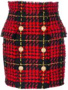 Balmain Tartan Tweed Skirt - Multicolour