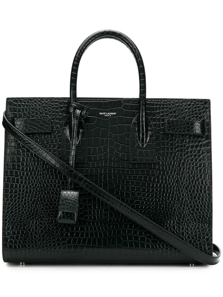 Saint Laurent Crocodile Tote Bag - Green