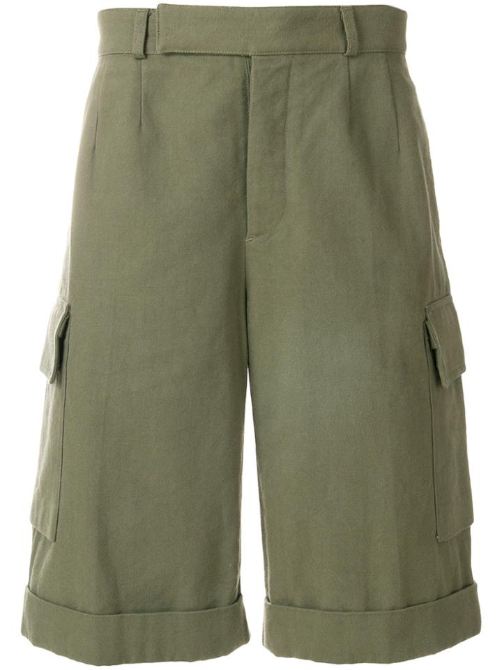 Holland & Holland Turn-up Cuffs Cargo Shorts - Green