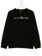 John Richmond Kids Teen Logo Print Sweatshirt - Black
