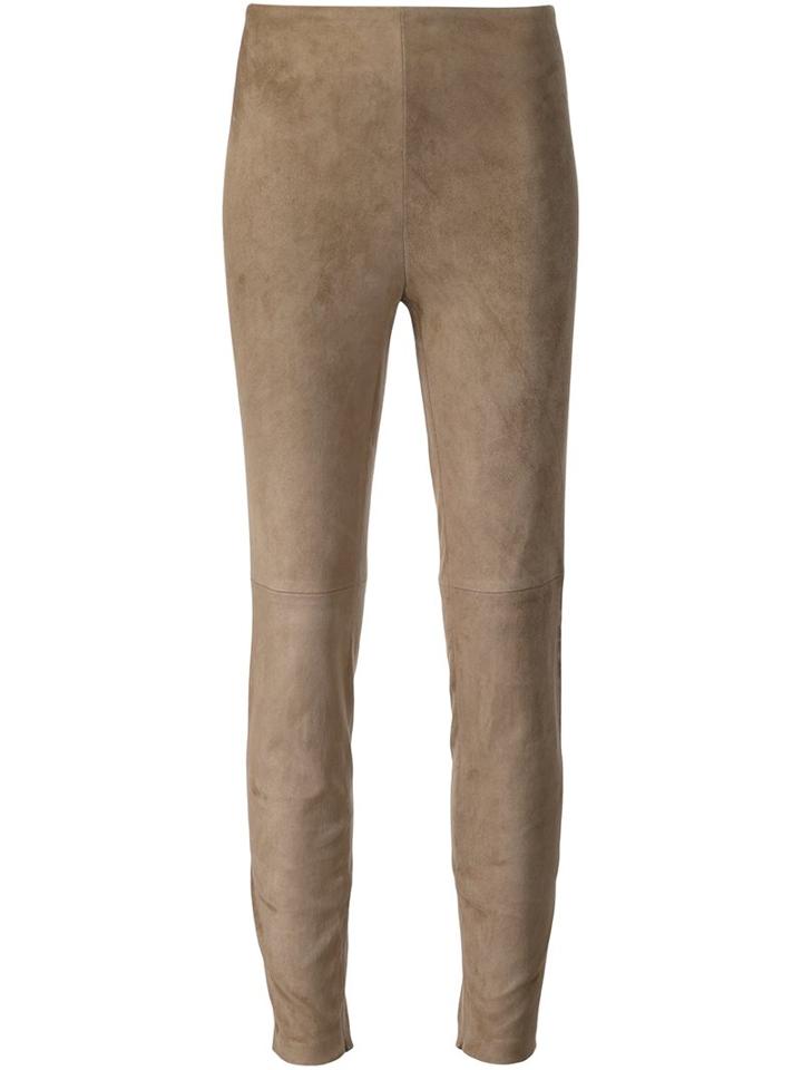 Ralph Lauren Black Cropped Trousers, Women's, Size: 6, Nude/neutrals, Lamb Skin