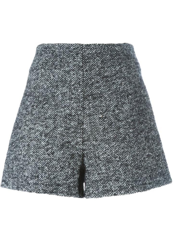 Philosophy Di Lorenzo Serafini High Waisted Shorts, Women's, Size: 40, Black, Nylon/polyester/alpaca/virgin Wool