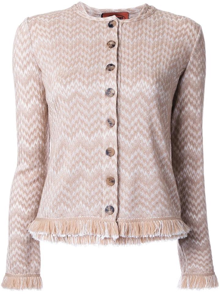 Missoni Frayed Edge Two Piece Set, Women's, Size: 42, Brown, Viscose/wool