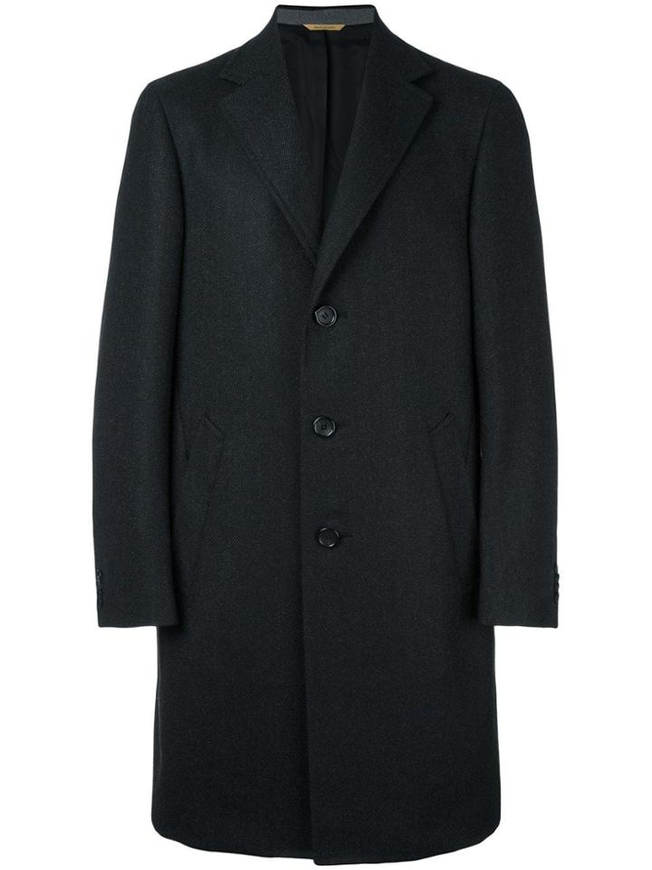 Canali Classic Single Breasted Coat - Black