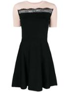 Red Valentino Contrast Short-sleeve Mini Dress - Black