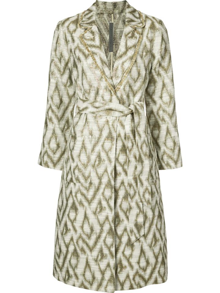 Raquel Allegra Print Coat, Women's, Size: 0, White, Cotton