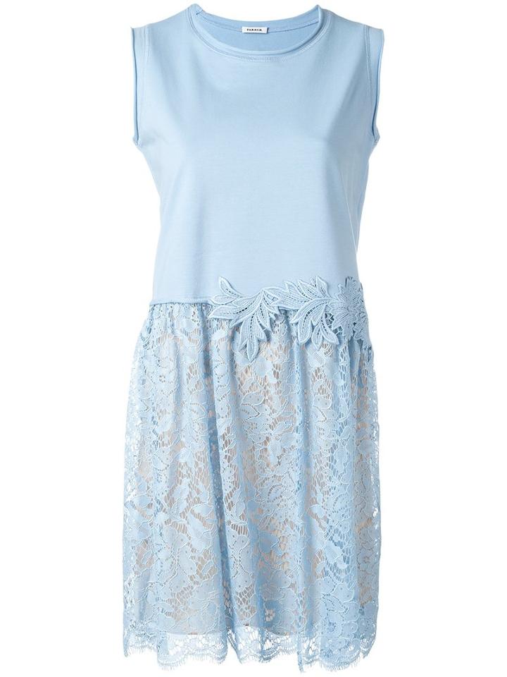 P.a.r.o.s.h. Lace Hem Dress, Women's, Size: Xs, Blue, Polyester/cotton/spandex/elastane