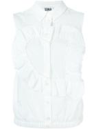 Sonia By Sonia Rykiel Ruffled Heart Applique Sleeveless Button Down Shirt
