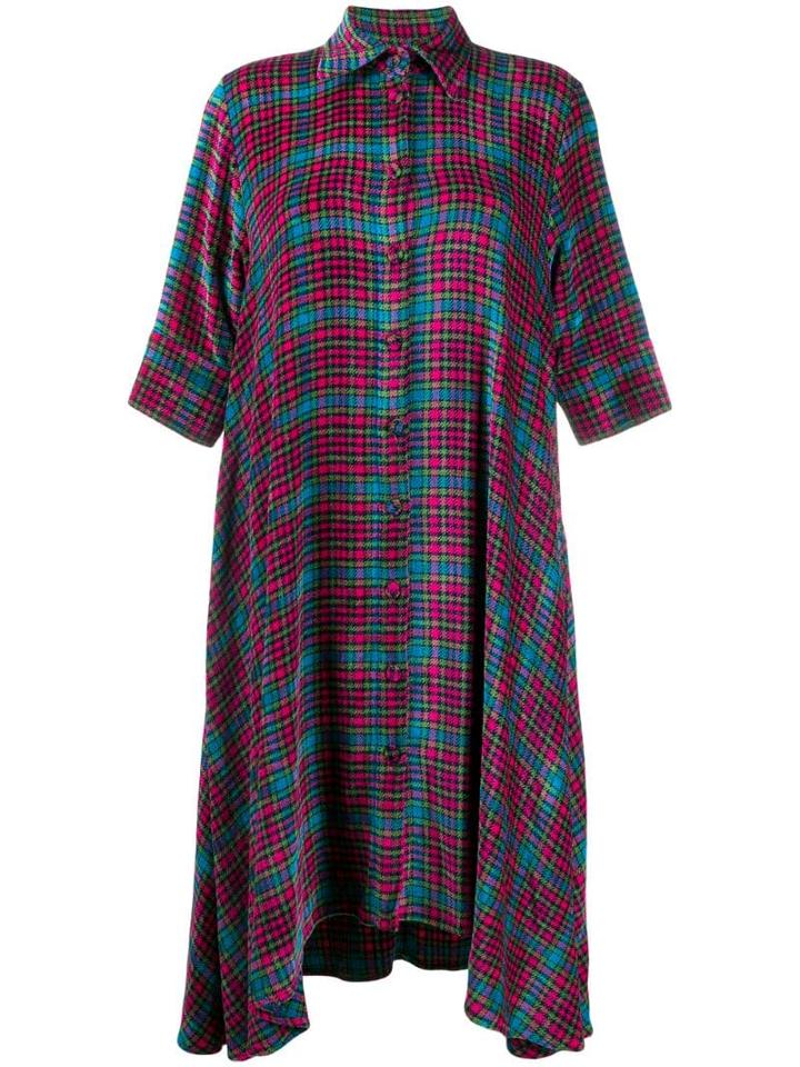 Ultràchic Check Print Shirt Dress - Pink