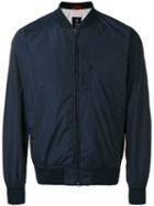 Fay Zipped Bomber Jacket, Men's, Size: Large, Blue, Polyester/cotton