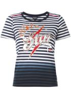 Just Cavalli Striped T-shirt, Women's, Size: Small, Blue, Cotton