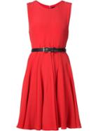 Vera Wang Sleeveless Belted Dress, Women's, Size: 12, Red, Silk