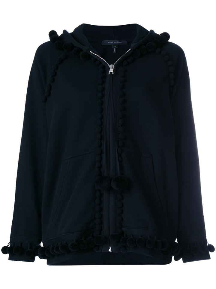 Marc Jacobs Pompom Zip Front Hoodie - Black