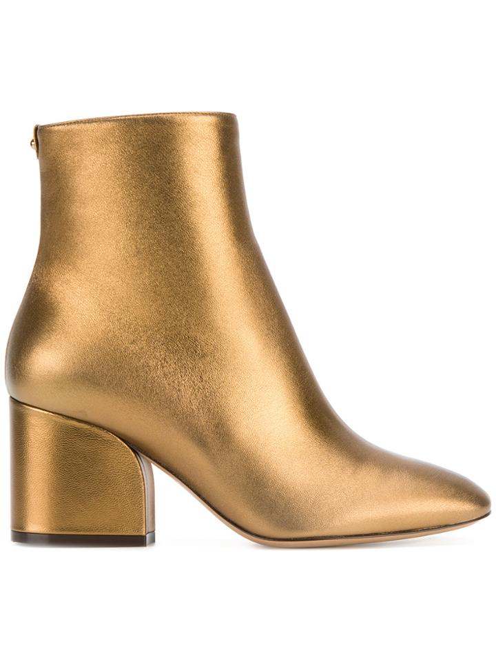 Salvatore Ferragamo Wave Heel Ankle Boots - Metallic