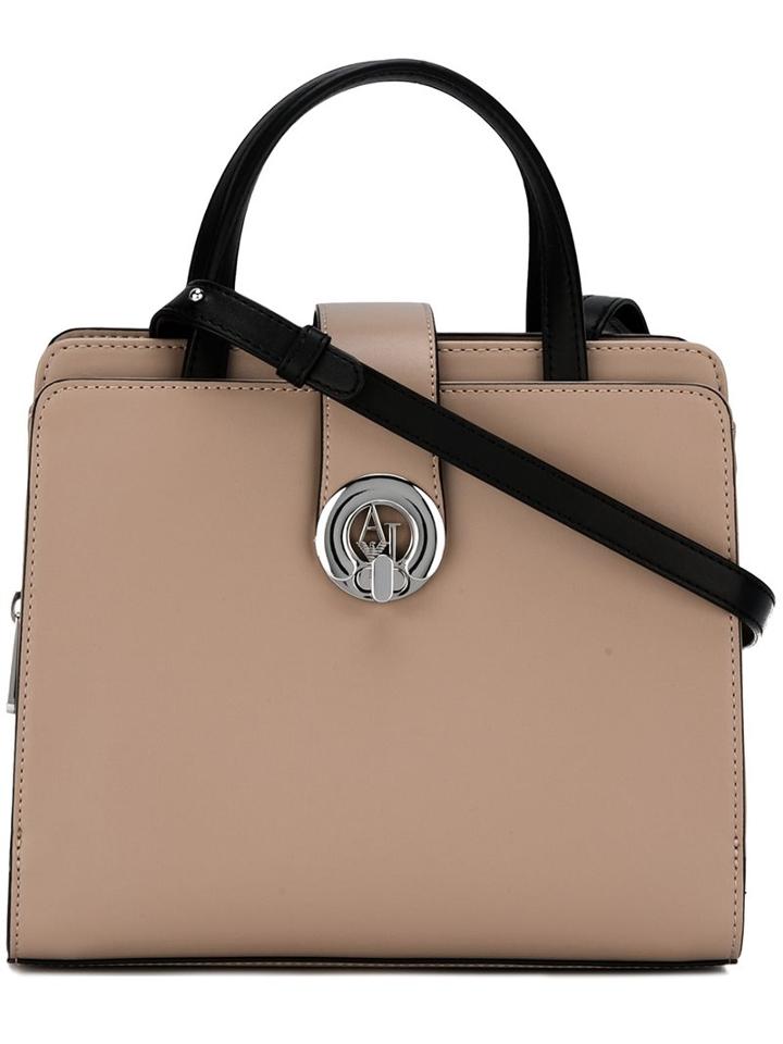 Armani Jeans Square Medium Tote, Women's, Nude/neutrals
