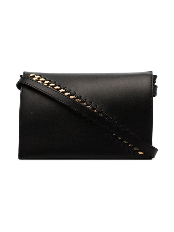 Stella Mccartney Black Logo Strap Shoulder Bag