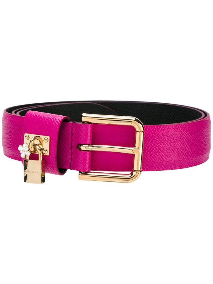 Dolce & Gabbana Padlock Belt, Women's, Size: 75, Pink/purple, Leather